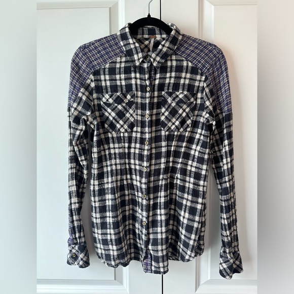 Free People Plaid Catch Up With Me Flannel (Size XS) - Picture 1 of 8
